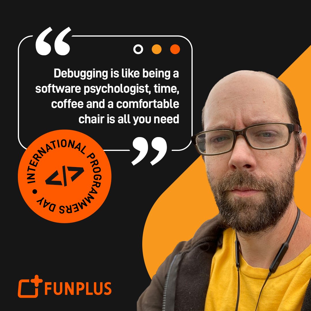 FunPlusGames's tweet image. On International Programmers Day, we had to ask one of our colleagues about his job and the daily challenges he faces. 

Huge thanks to Richard Meurling, Senior C++ Developer at FunPlus. 

#ProgrammersDay #ProgrammersDay2022 #InternationalProgrammersDay