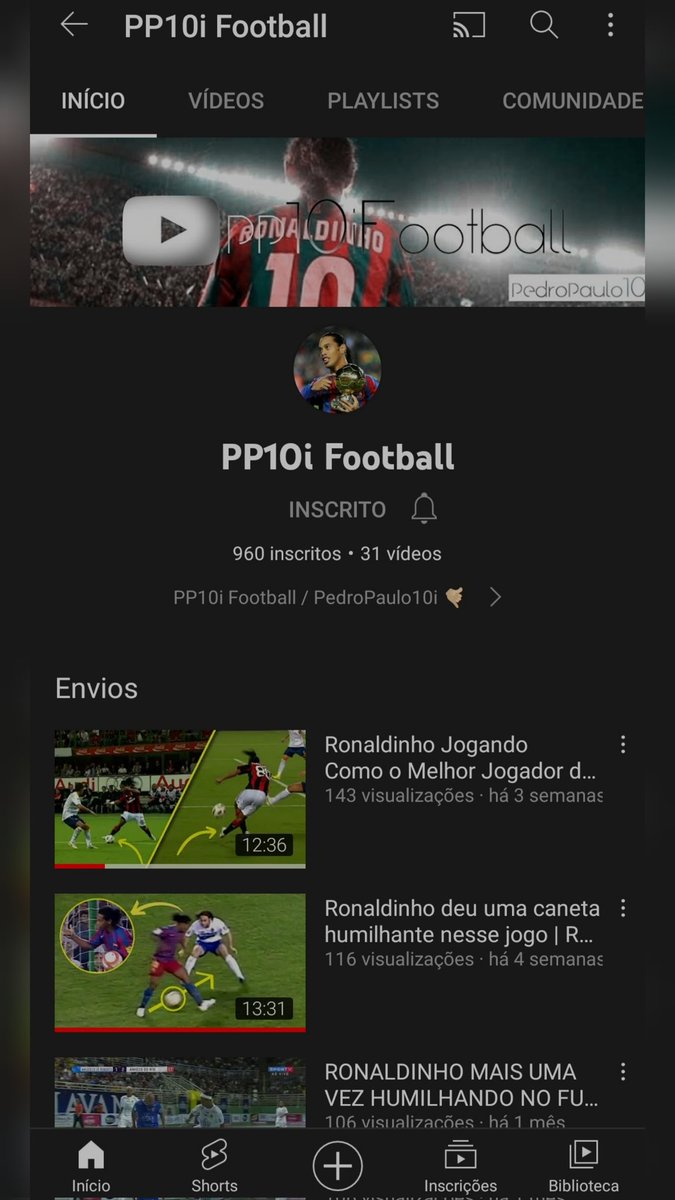 pp10ifootball's tweet photo. Eu tive um canal no YouTube sobre futebol com 230 mil inscritos e que faria 10 anos em Janeiro de 2022, porém foi excluído e estou tentando recomeçar.

Se der vontade, inscreva-se e seja muito bem vindo! 🤙🏻

🔗 https://t.co/u9qrBIBnXa https://t.co/VQsBEce9kn
