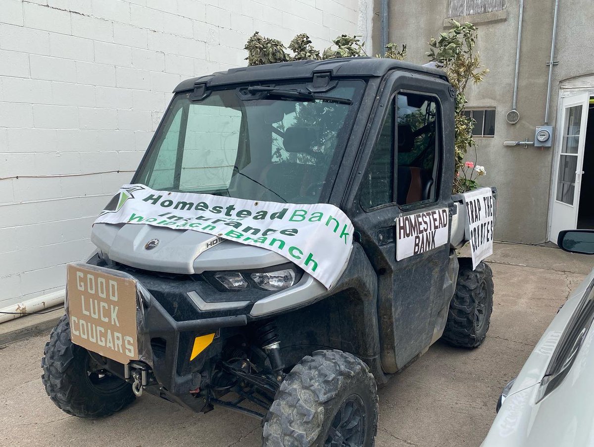 Homestead_Bank's tweet photo. Last Friday, Sept. 9th, our Branch in Wolbach participated in the Central Valley homecoming parade! We would like to thank Rhonda and Laura for decorating the float and congratulate them on winning 1st! https://t.co/FW9VwYzERL