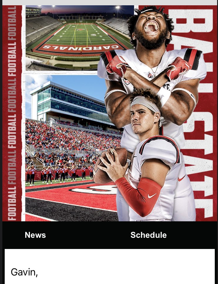 GavinOliver16's tweet photo. Thanks for the game day invite! @CoachAI @BallStateFB https://t.co/SRdDQmxCzM