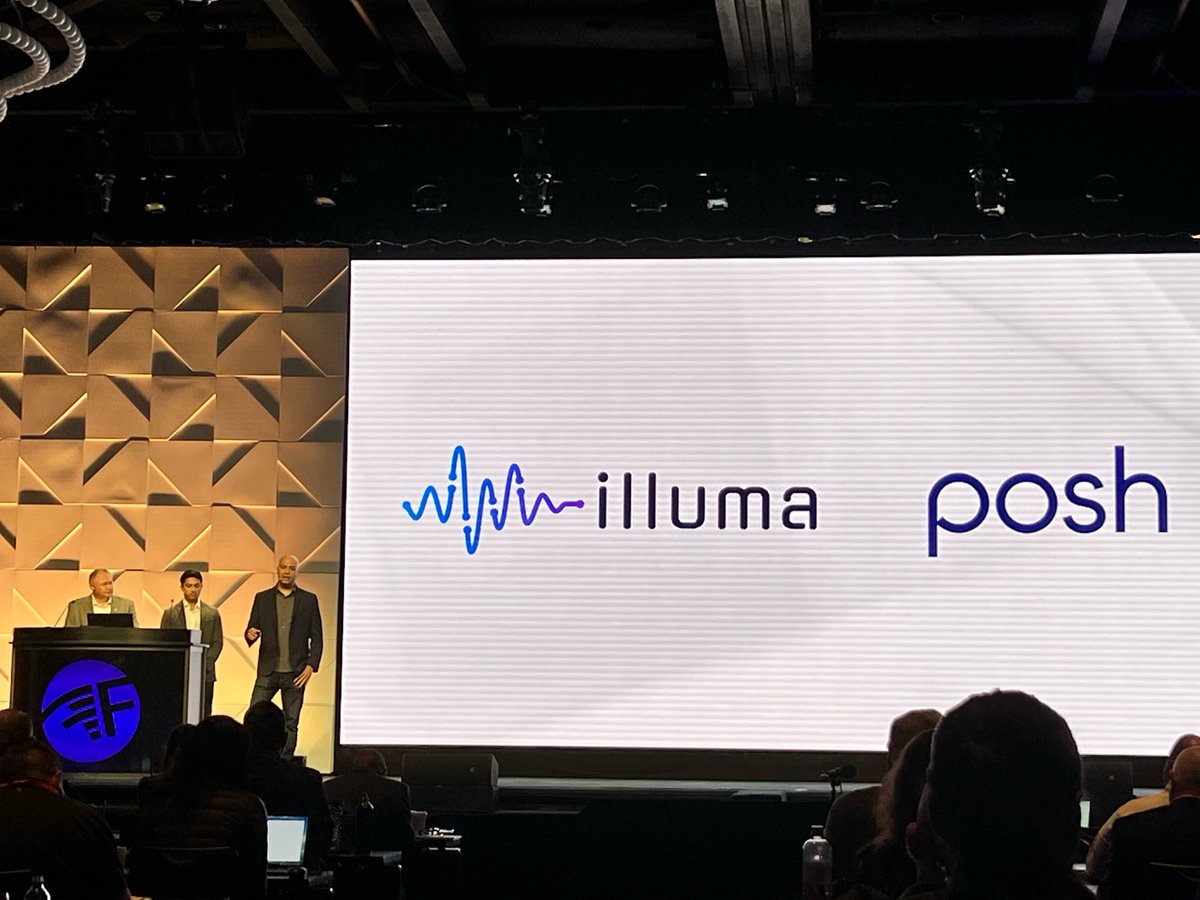 <a href="/IllumaLabs/">Illuma</a> and <a href="/posh_ai/">Posh</a> join forces to demo an automated contact center with voice biometrics for security. @CuneXus credit union shaved 78 sec. from every member call. That's one full-time workload daily. Adding posh should shave an extra 60 to 90 sec. #FINOVATE
