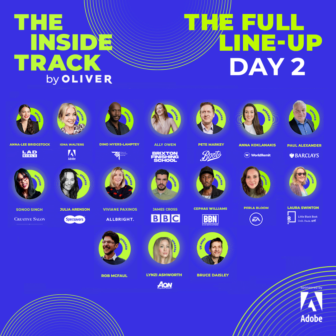Two days to go until DAY 2 of The Inside Track - The world's first future-marketing and in-housing event.

Join our incredible speaker line-up for unparalleled thought leadership to take your marketing to the next level 🔑 

Register for both dates here: hubs.li/Q01mcbF10