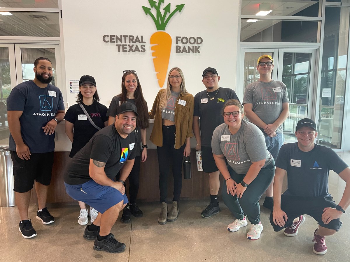 atmosphere_tv's tweet photo. Last Friday, Atmosphere's Fulfillment Team gave back by volunteering at the Central Texas Food Bank! Way to go y'all. #KeepAustinFed https://t.co/Llrv696jZV