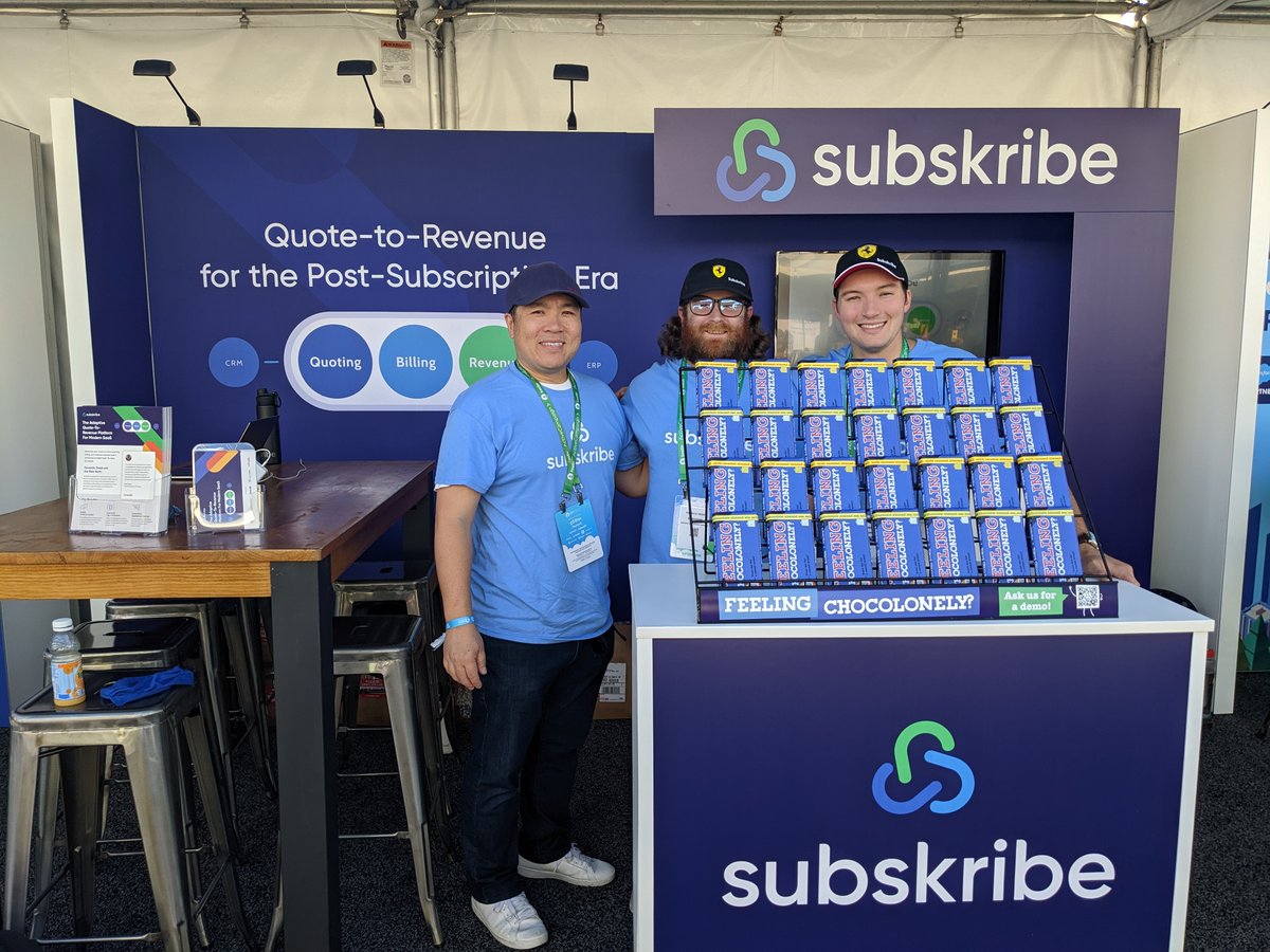 SubskribeInc's tweet photo. We're excited to meet IRL at #SaaStrAnnual!🚀 Come by the Subskribe booth (261) and let's talk quote-to-revenue! We've also got @TonysChocoUS with your name on it... 🍫✨ https://t.co/yWWPPl6lEQ
