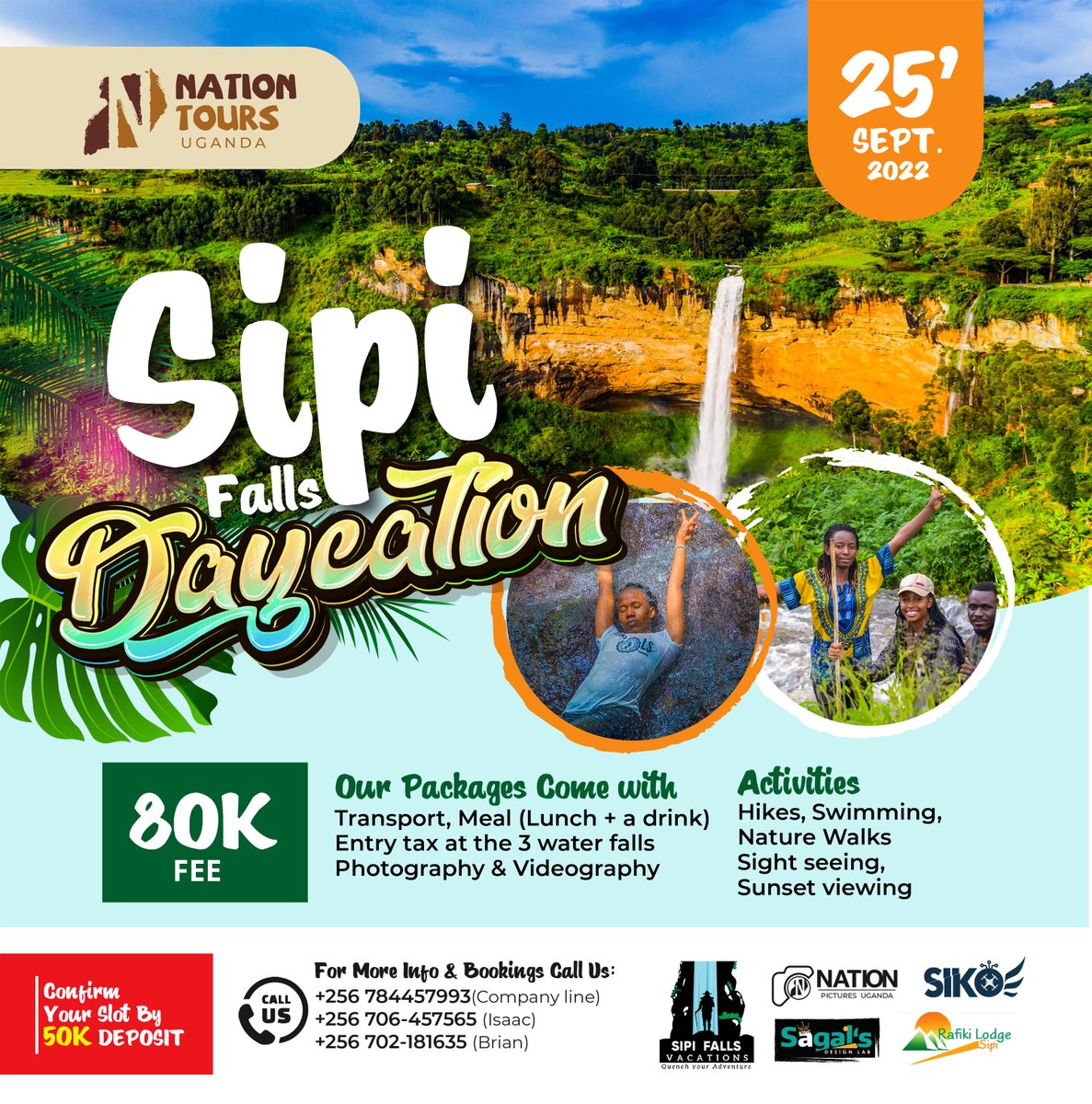 nationpicsug's tweet photo. Our sister company has organized a Daycation trip to Sipi Falls from Mbale City. And the Package comes with all your expectations; @ 80k.
For the Kampala family, inbox for details or Whatsapp: +256 784 457993.
Come &amp; Let Us Travel....
#NationToursUganda #SipiFalls https://t.co/8QCE7NtHuG