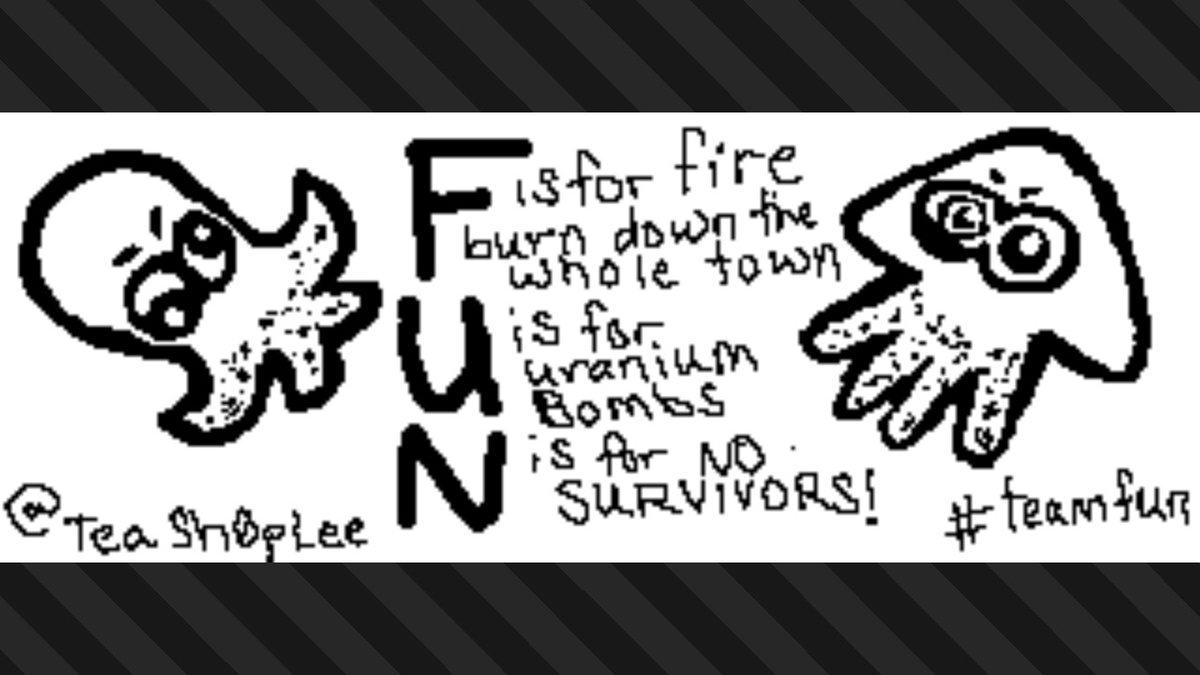 TeaSh0pLee's tweet photo. Which team will you pick? #TEAMFUN or #TEAMWRONG ? We all know which is best :p #Splatoon3 #NintendoSwitch #splatfest #splatoon https://t.co/Ihcic4h4sv