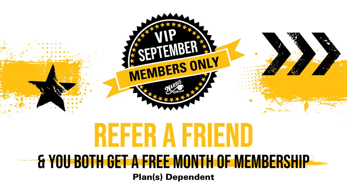 NardisGunClub's tweet photo. Refer a friend to get a free month of membership for the both of you! When your friend signs up for a new membership this month you both win. Multiple referrals encouraged!
*Plan(s) Dependent
#sanantonio #indoorgunrange #shootingrange #gunclub #SanAntonio #pewpewlife #2a https://t.co/usJw4oVOIq