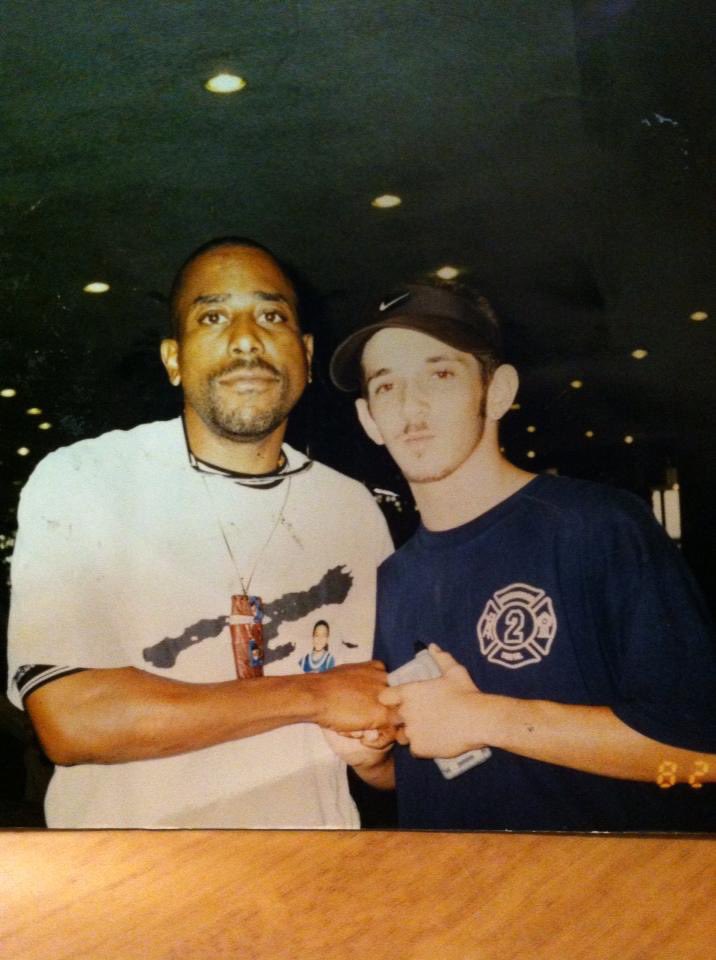 njfirefighter22's tweet photo. Going thru some old photos and found a good one! Me and @RapperToneLoc  at Newark airport in 97. He even gave me a C-Bear and Jamal key chain https://t.co/u4RReDg2LK