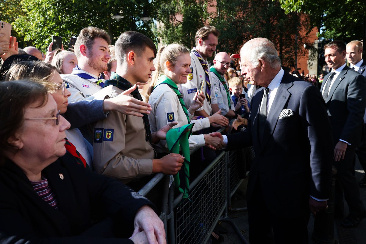 His Majesty The King and The Queen Consort attended a Service of Reflection for the life of HM Queen Elizabeth II at St Anne’s Cathedral, Belfast. 

Dignitaries, representatives from civic society &amp; the wider community across NI were among the congregation paying their respects.