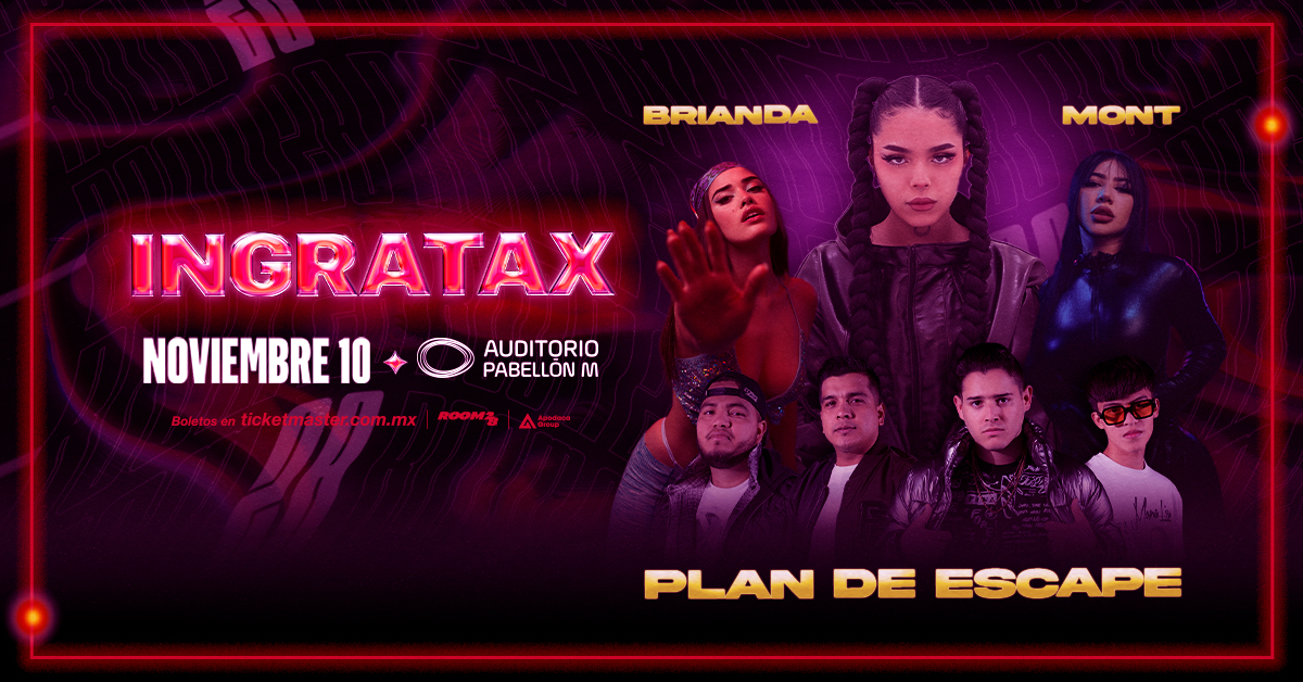 escenariognp's tweet photo. ¡Boletos YA a la venta!👀
¡No se pueden perder de la música de @4ingratax, @monttpantoja, #Brianda y #PlanDeEscape en una misma noche en nuestro escenario!🤩🔥
🎟️🎟️ Disponibles en nuestras taquillas y en línea: https://t.co/nOsSw4OFPa https://t.co/W5PyePuF2n