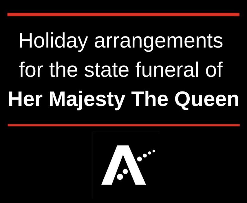 In recognition of the state funeral for Her Majesty The Queen, all #Aberdeenshire schools, early years settings, community campuses and council offices will be closed on Monday, September 19.
