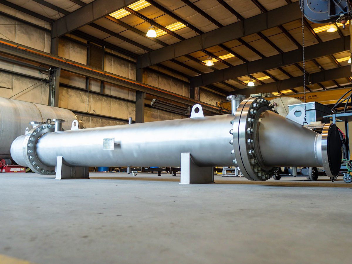 Bendeltanks's tweet photo. Featured project:
(4) Horizontal 23.5" Dia. x 156" tube length BEM #HeatExchangers a #RNG Facility project in NC.
#ASME #TEMA 304L #Stainless
https://t.co/DizLMxVGeb
#bendeltank #shellandtube #htri #fabrication #chemicalindustry #pressurevessels #manufacturing #machining https://t.co/e9v6j6N2jc