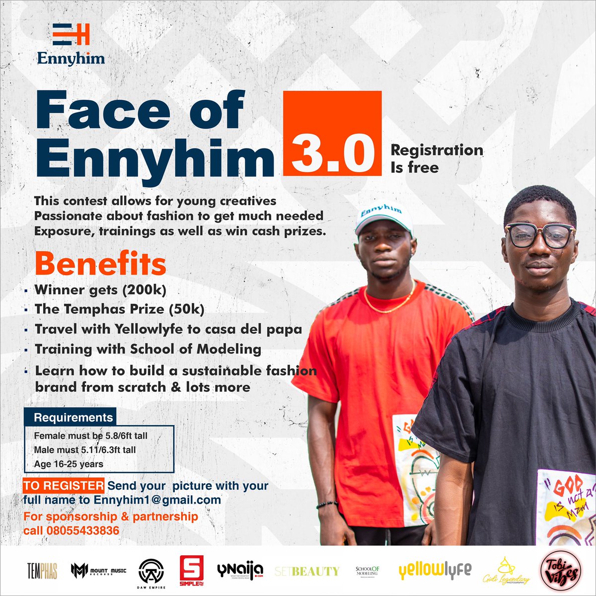 Ennyhim's tweet photo. Who will be the next Face Of ENNYHiM ?
Face of Ennyhim is a contest that allows for young creative passionate about fashion gain much needed exposure, training, as well as win cash prizes. #FaceOfEnnyhim #FaceofEnnyhim3 https://t.co/q3hrLWh0UL