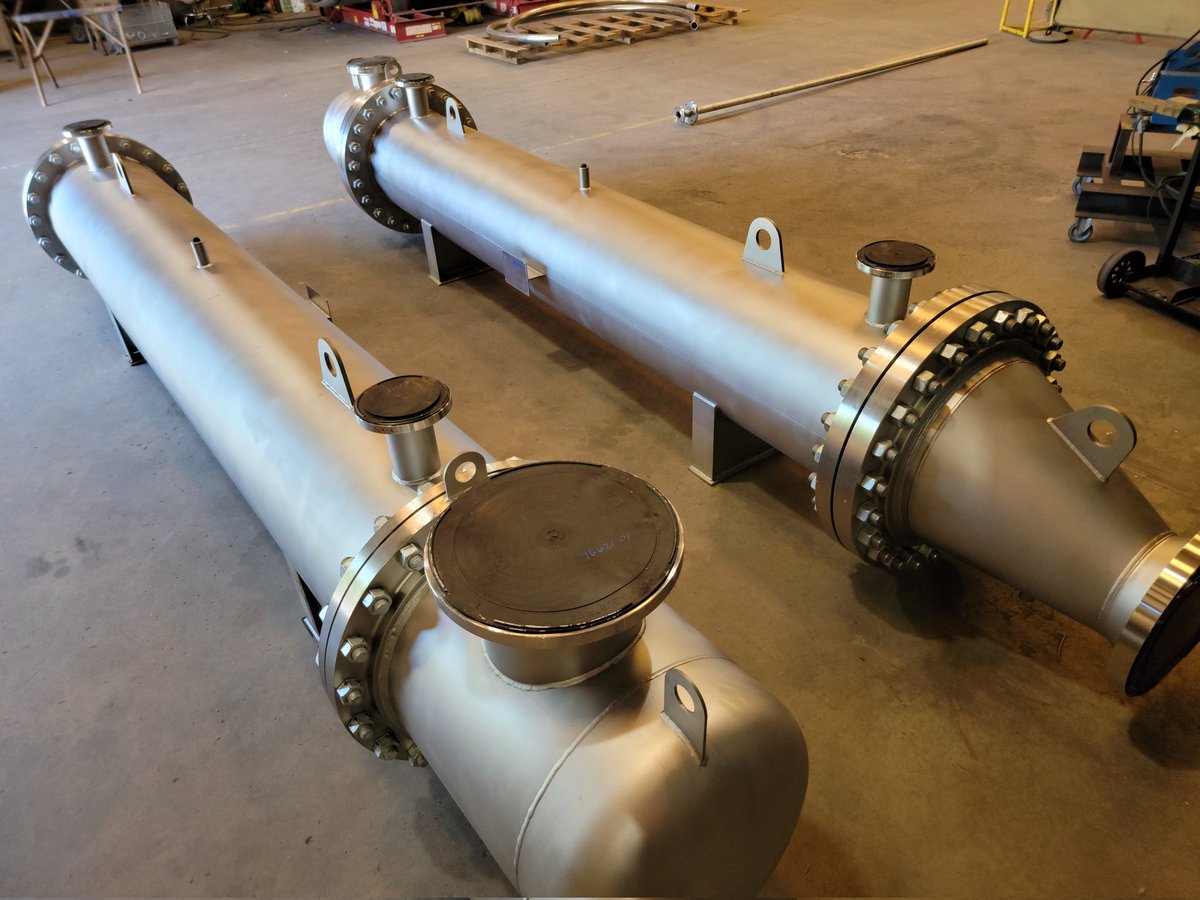 Bendeltanks's tweet photo. Featured project:
(4) Horizontal 23.5" Dia. x 156" tube length BEM #HeatExchangers a #RNG Facility project in NC.
#ASME #TEMA 304L #Stainless
https://t.co/DizLMxVGeb
#bendeltank #shellandtube #htri #fabrication #chemicalindustry #pressurevessels #manufacturing #machining https://t.co/e9v6j6N2jc