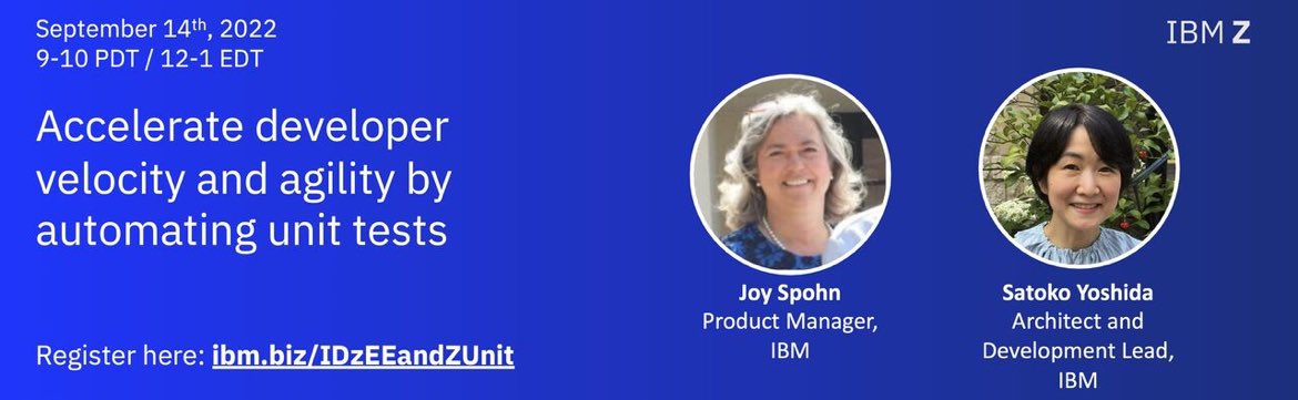 walexand4z's tweet image. Looking for something to do tomorrow?  ibm.biz/IDzEEandZUnit