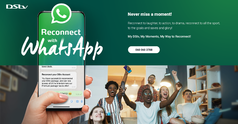 DStv's tweet photo. Fix on-screen error codes. Take your favourite series, movies, and sport on holiday. Reconnect in a few minutes. Win amazing Rewards. Do DStv YOUR way via WhatsApp with just a few taps.