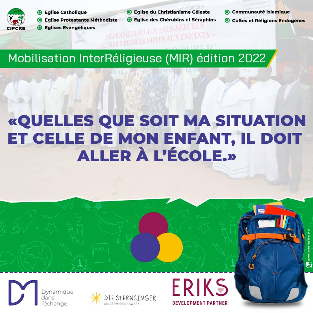Quelles que soient ma situation et celle de mon enfant, il doit aller à l'école. Ensemble pour une éducation inclusive au Bénin #mobilisationInterReligieuse
#educationInclusive
<a href="/CipcreB/">CIPCRE-Bénin</a>