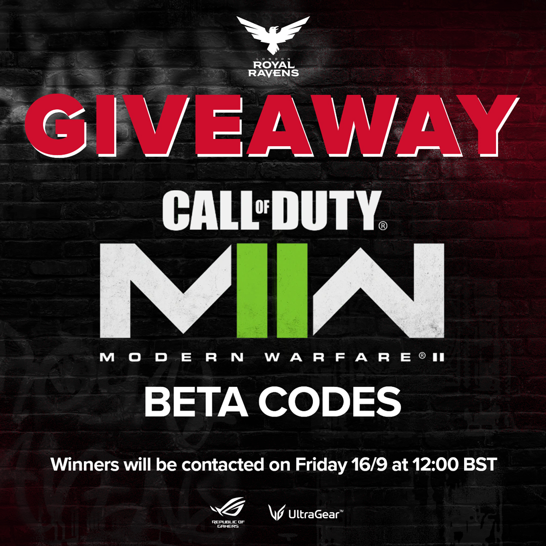 RoyalRavens's tweet photo. On the hunt for a #MWII beta code? We’ve got you covered 😎

FOR A CHANCE TO WIN 👇
🔷 RETWEET THIS POST
🔷 FOLLOW @RoyalRavens
🔷 TAG 2 FRIENDS

Winners will be contacted on Friday at 12PM BST. https://t.co/MTw0ghOnql