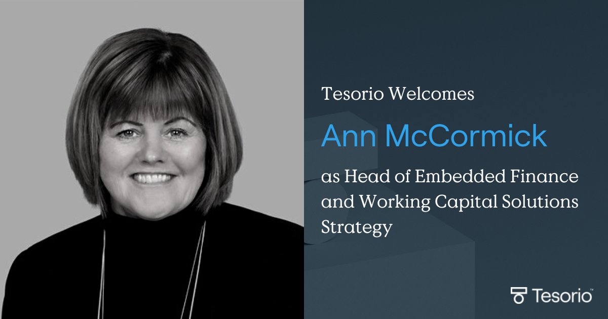 usetesorio's tweet photo. ✨ We are excited to welcome Ann McCormick! ✨

Ann will be developing and executing a go-to-market and product strategy for Tesorio’s embedded finance and working capital solution product suite!

Learn more at @gtreview 👇
https://t.co/GePWzEhDJg

#connectedfinance #meetTesorio https://t.co/7HZhQqNh7j