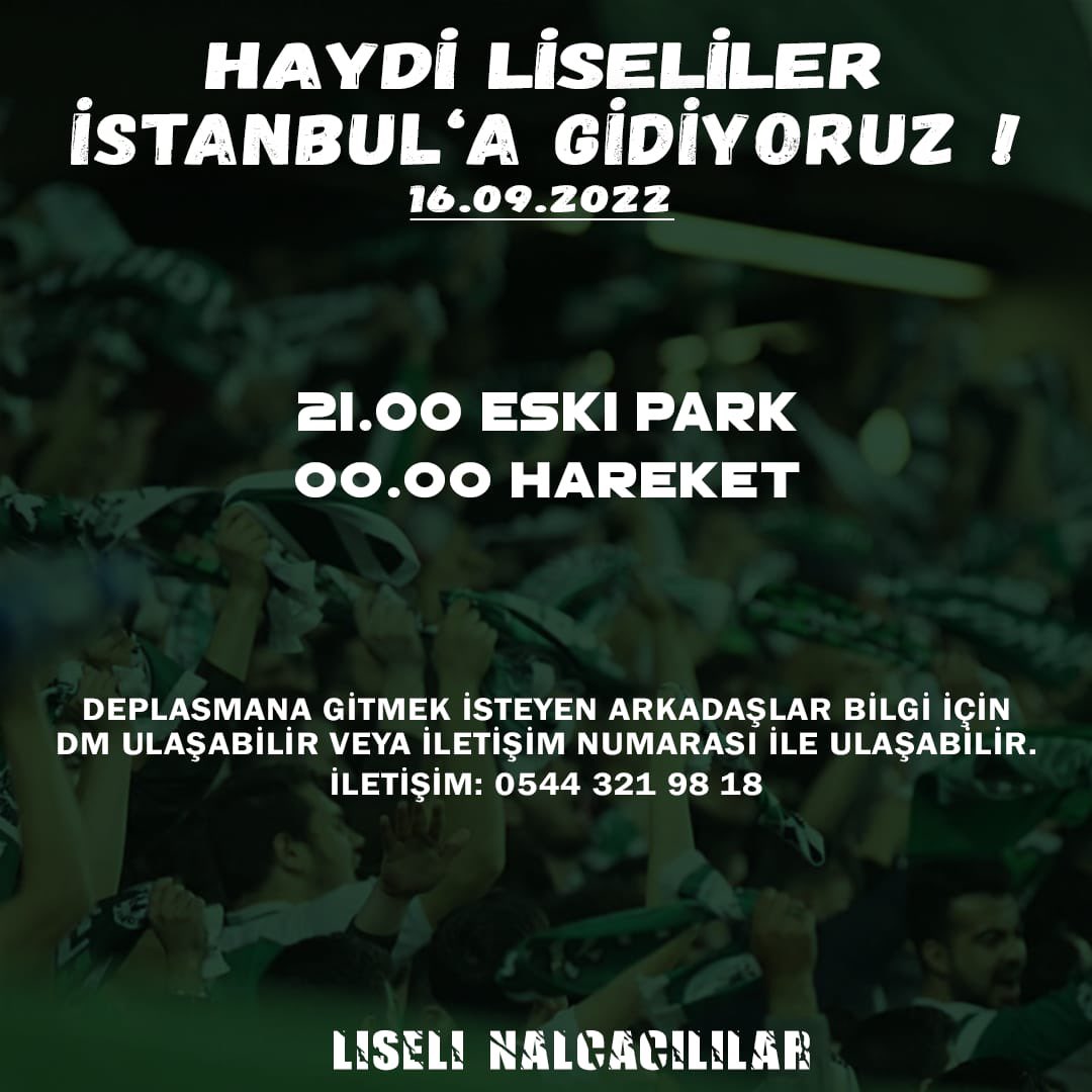 Haydi Liseliler İstanbul’un sefiri geliyor!

Bizle gelmek isteyen arkadaşlar dm üzerinden veya iletişim Numarasından Ulaşabilir✊

#alemdeliselinalcacililar