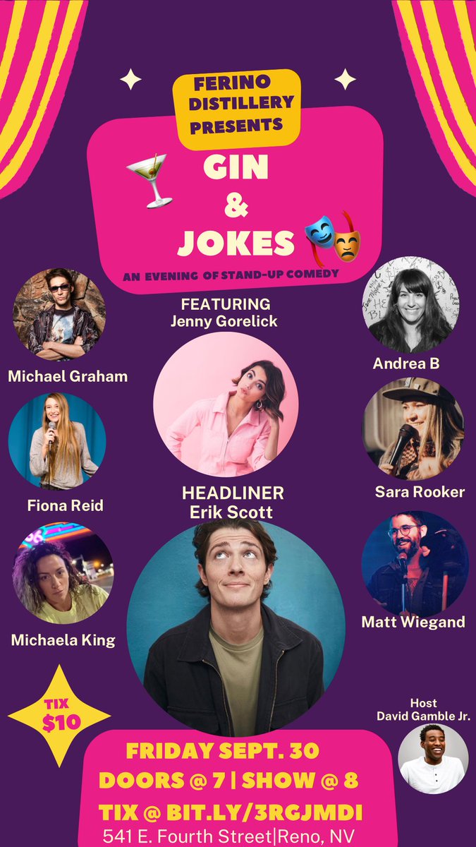 I’ll be hosting a super fun show at Ferino Distillery on September 30. Get your tix now at bit.ly/3RGJMdI