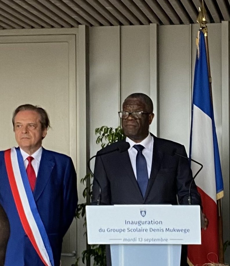 zazaones's tweet photo. Inauguration du groupe scolaire #DenisMukwege en l'honneur du prix Nobel de la paix ce mardi 13 septembre à 
#melun 
#prixnobel 
@VilleMelun https://t.co/D8lkXvX0Tb