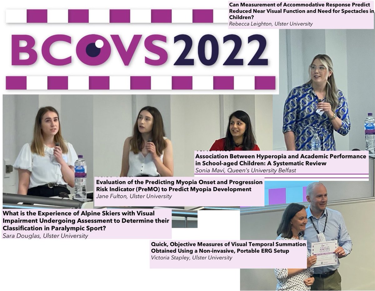 Another fantastic #bcovs over for another year. So #proudofuu all the speakers communicating their great range of research at the Centre for optometry and vision science #ulsteruni <a href="/sarad0uglas/">Sara Douglas</a> @Rebsy_Leighton <a href="/jane_fulton/">Jane Fulton</a> And congrats to Victoria for her oral presentation prize!
