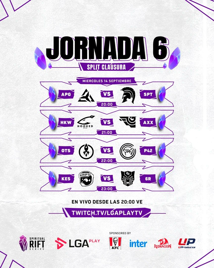 Hoy comienza la tercera semana de la #SRS2022, los esperamos a las 8 p.m por nuestros canales

¿Cuál es el equipo con más fans?👀 Estaremos atentos al chat 💻