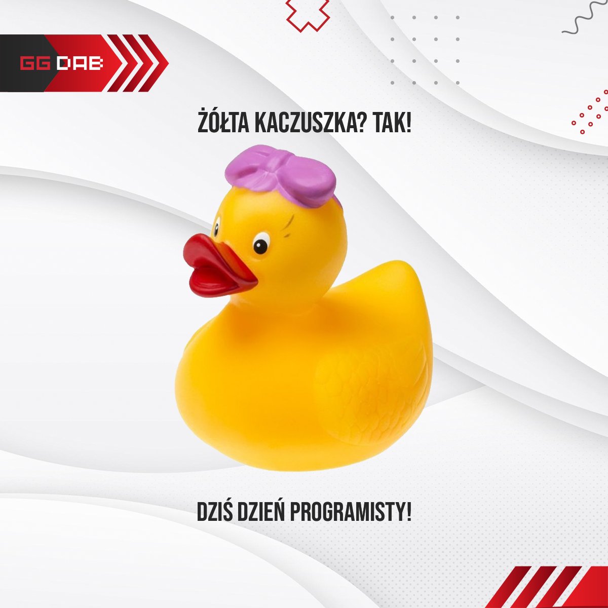 ggdab_com's tweet image. W 256. dzień roku świętujemy Dzień Programisty! 🎉
Wszystkim Programistom życzymy lekkiego kodu. Niech się Wam pomyślnie kompiluje! 😎
Świętujcie, to Wasz dzień. 
Kto wie co łączy żółtą, gumową kaczuszkę z programistami? 🙃
#programista #IT #dzieńprogramisty #dayofduel