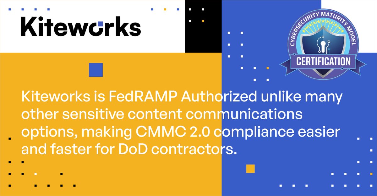 Kiteworks's tweet image. #Kiteworks delivers a #PrivateContentNetwork that supports on-premise, private cloud, hybrid, hosted, and #FedRAMP private cloud deployment options tailored to fit your specific requirements making it easy for DoD contractors to achieve #CMMC2 #compliance.
hubs.ly/Q01kTN8_0