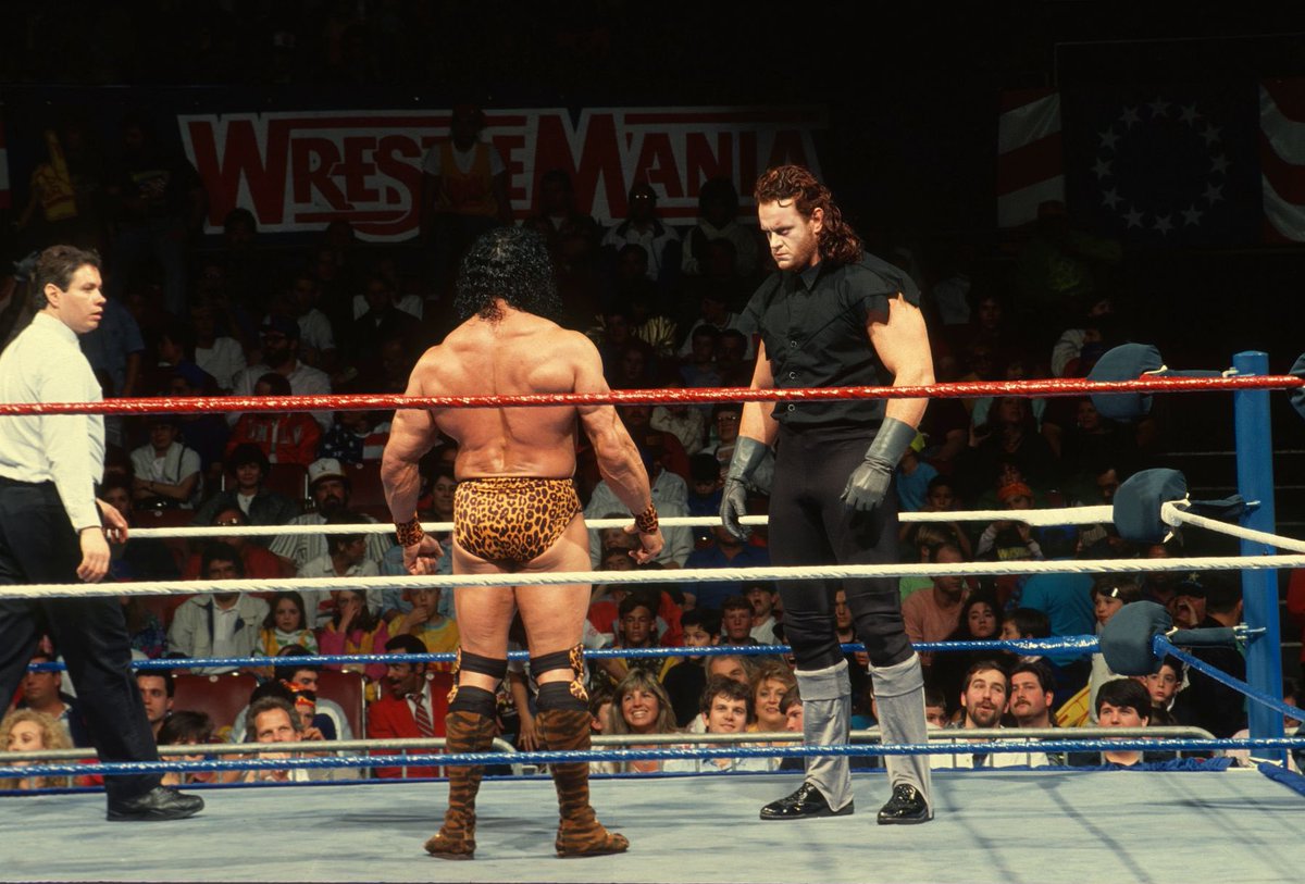 ShoneCold's tweet photo. #WrestleMania 7️⃣
🇺🇸 Super-Stars & Stripes Forever
@HulkHogan challenges the Champion @_SgtSlaughter in the main event
@UltimateWarrior vs #MachoKingRandySavage in a career ending match and the start of #TheStreak for @undertaker
What a Mania !!
#RoadToWrestleMania #WM7 https://t.co/t2IarqeqTs