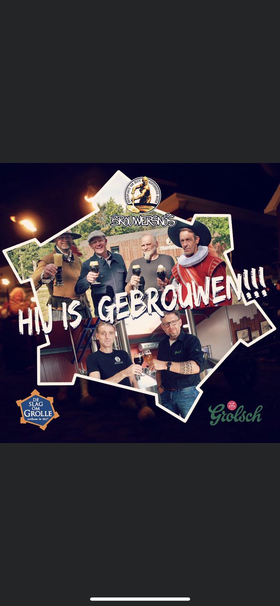 Het Slag om Grolle bier 2022 is gebrouwen! 😇💪🏻🍺
De brouwers van Brouwersnös hebben met Meesterbrouwer Marc Janssen van Grolsch een heerlijk toepasselijk bier gebrouwen!!
Welke naam gaat het krijgen? Wakkere, Dulcken of Capteyn...? Nog even geduld!! 🍻
#collab