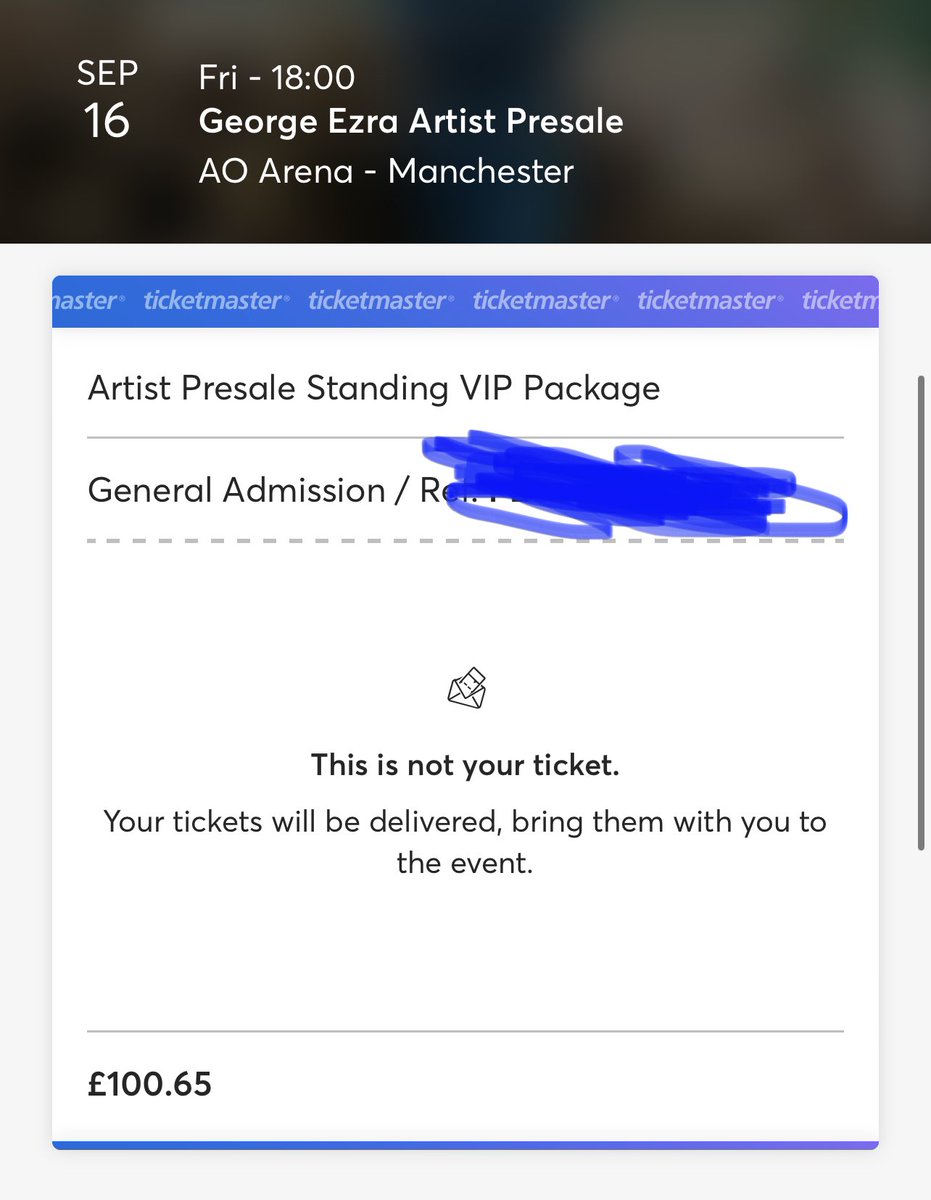 Dani_JLS's tweet photo. @george_ezra vip standing for Manchester, 16th September for sale £100 https://t.co/QqHoHas9M2