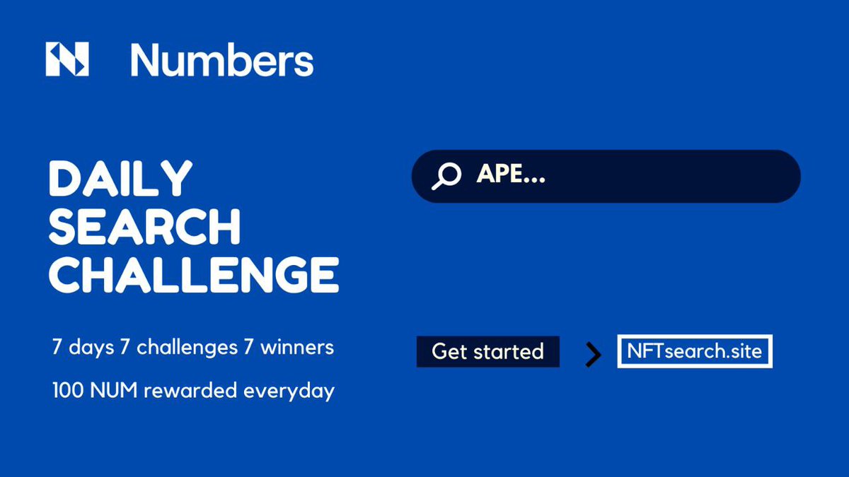 crypticRizu's tweet photo. Have yoy you participated in the Numbers Search Engine Daily Challenge yet!?
Participate each day for 7 days.
As of today only 6 days remain⏰
Visit @numbersprotocol now.
#Web3SearchEngine
#NumbersSearchEngine
#Nse https://t.co/a03pPpLyWA