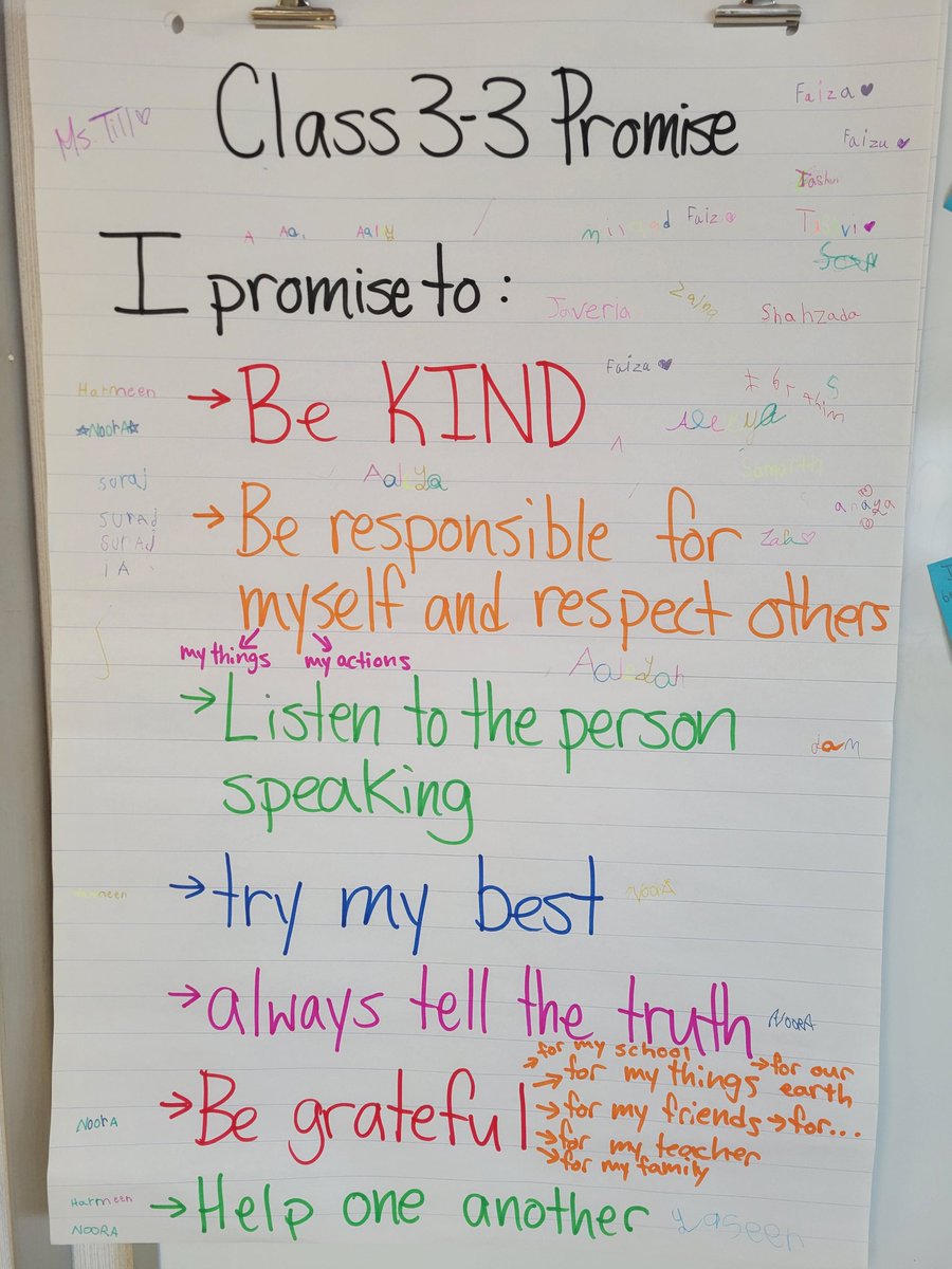 Listening to each other's ideas as we come up with a collective promise to create a safe and inclusive community in 3-3 😊