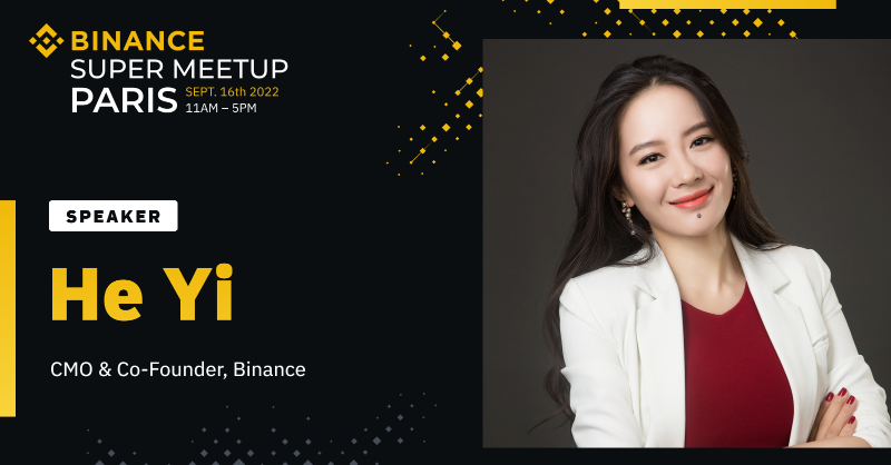 binance's tweet photo. In our final keynote on Day 3, we have #Binance Co-Founder @heyibinance!
 
Yi will be closing out the event to talk about her Binance journey and how our user-focused approach is a stepping stone to building a Web3 future.