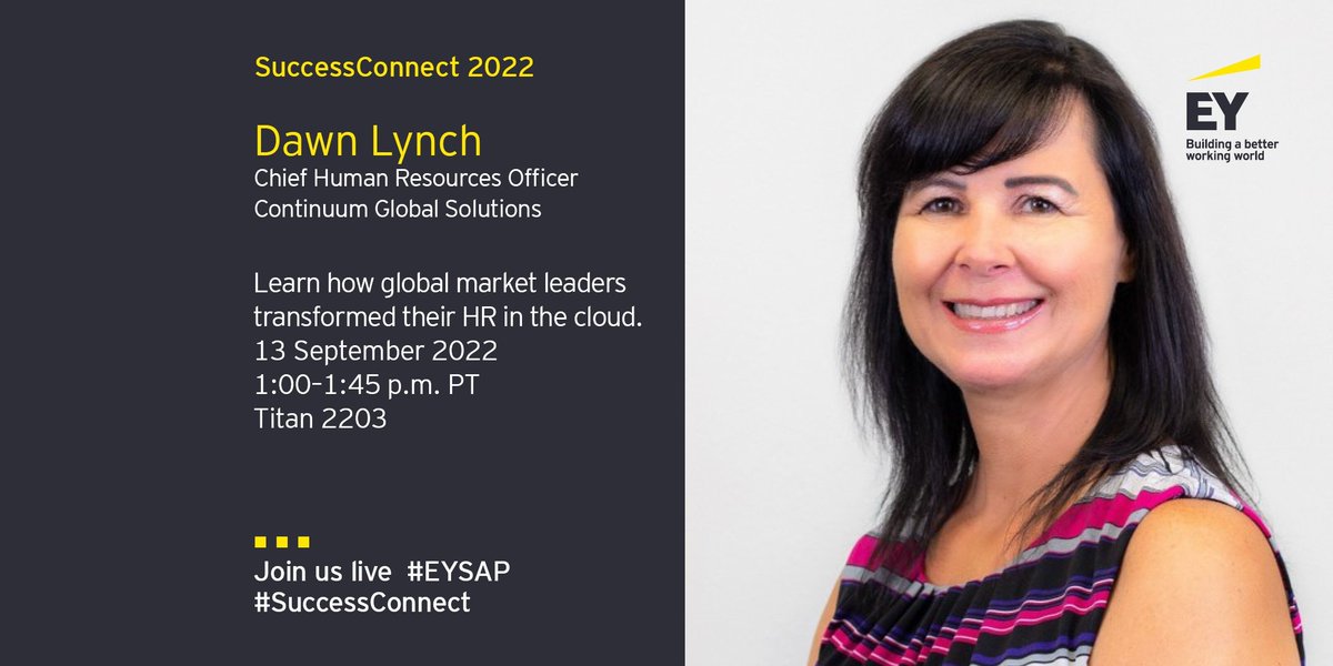 Hear Continuum Global Services CHRO Dawn Lynch share how cloud-based HR helps the company create delightful customer experiences at every turn.

Explore this session: bit.ly/3KTWjrF #EYSAP