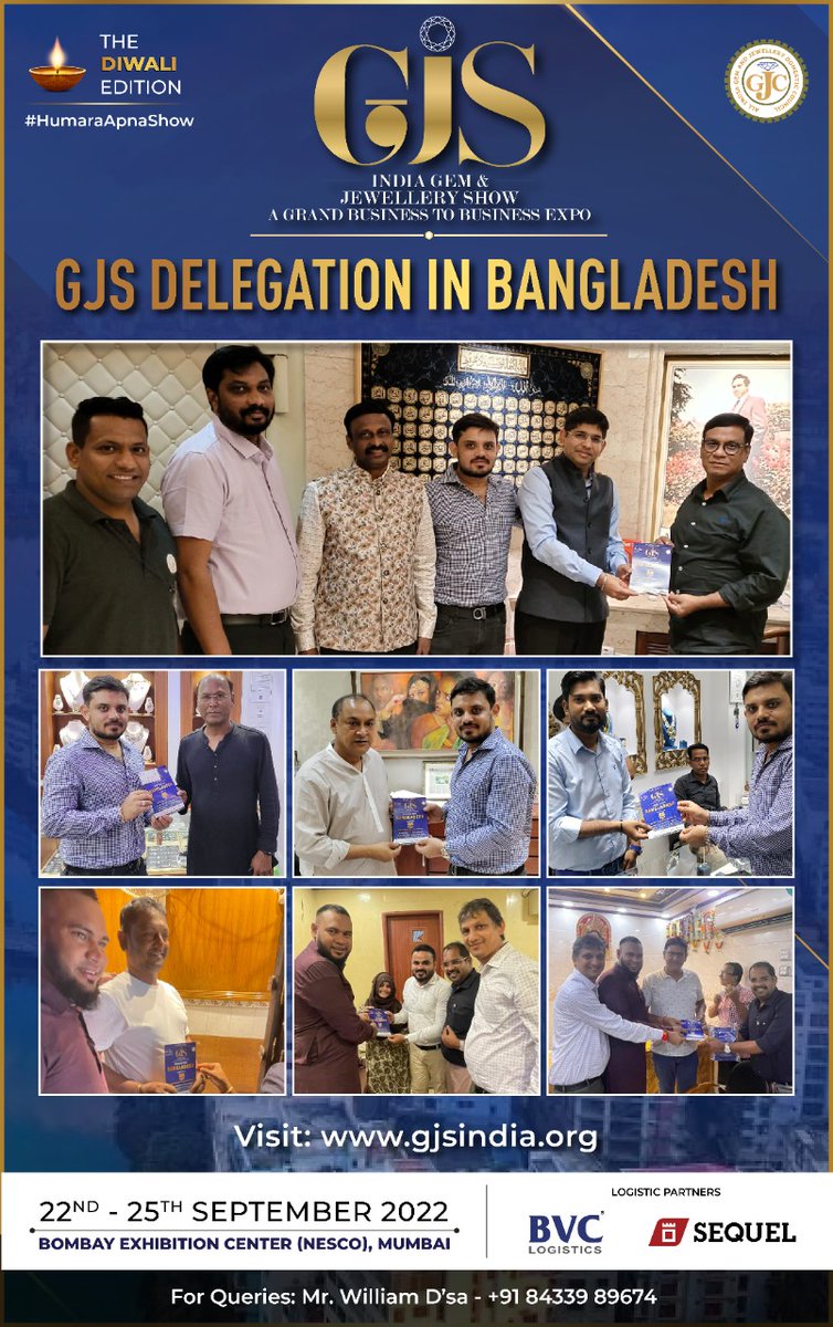 retailjwlrindia's tweet photo. @GJCIndia  organised a road show in Bangladesh to promote the Diwali Edition of “India Gem &amp; Jewellery Show - GJS” to be held from 22nd to 25th September 2022 in Mumbai.

#HumaraApnaShow

#GJC #GJS2022 #GJSSept2022 #GJS #RegisterNow #b2bjewellery #jewellery #jewelleryshow #nesco https://t.co/8nto5xv60m