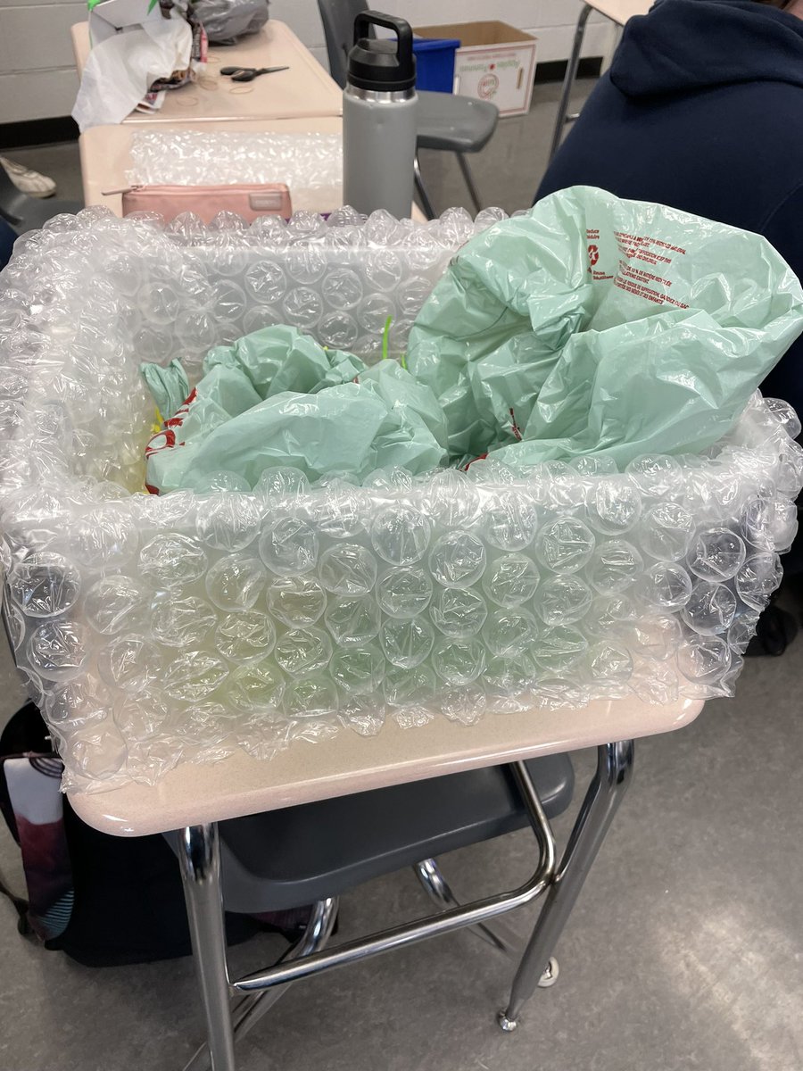 Students in Mr. Miles physics 30 class are exploring Newtons Laws of Motion and the concepts of impulse and inertia and the roles they play in the design and use of injury prevention devices.  Will Humpty Dumpty survive another fall?