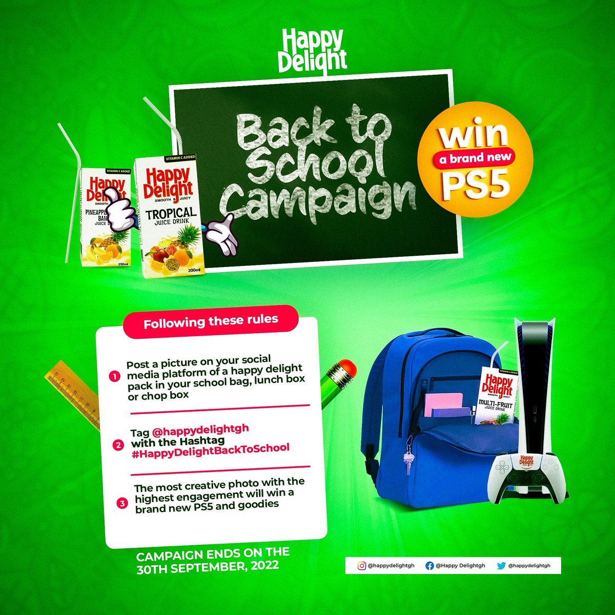PulseGhana's tweet photo. Here's your chance to join the Happy Delight Back To School PS5 challenge.💪🏿
Follow their page to participate >>> @HappyDelightGH 

Ts &amp; Cs apply.

#FeatureByHappyDelightGH 
#HappyDelight https://t.co/c66fVOKLhg