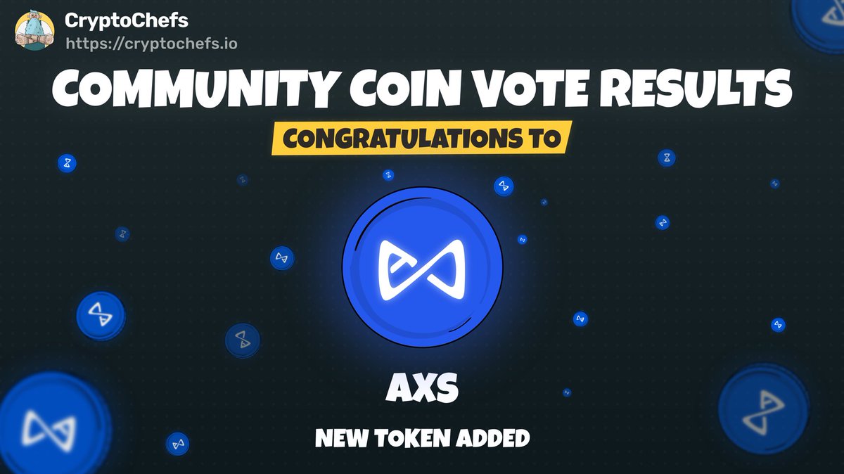 cryptochefs_io's tweet image. The new token you voted on is now in the #kitchen !
One of the most famous P2E game has made it into our kitchen:
$AXS @AxieInfinity

You can now add this ingredient to your new delicious recipes!

#P2E #NFT #CryptoChefs