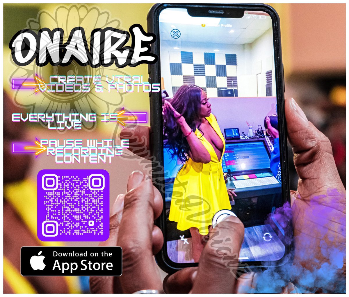 RevymptedV's tweet photo. #RevymptedVisionz makes custom flyers according to what your brand needs.
The picture and flyer were created custom for the brand #OnAireMoments #iPhone app from #PartumSimplex. 
LET US SHED A NEW LIGHT ON YOUR BRAND! https://t.co/CxsOQMm9WP