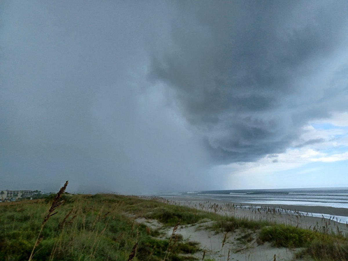 RoadtoFruition's tweet photo. Squall line just moved through Crescent Beach, Florida. Heavy rain with a few lightning strikes. #flwx https://t.co/oAy74Qe8JY