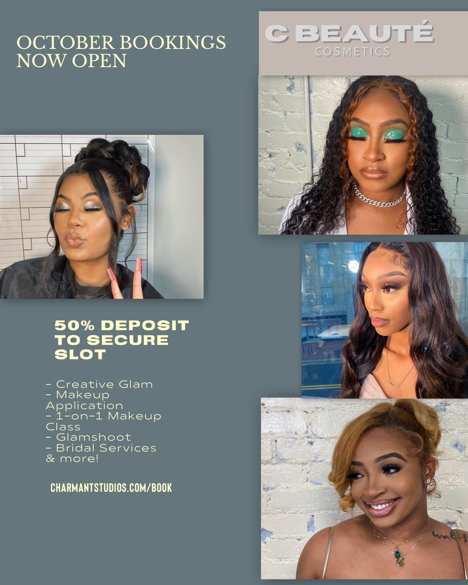 charmantstudios's tweet photo. 🧡 October bookings are now open. Come check out some of our most recent shoots. We enjoyed having y’all. 🥹 Get ready because fall is going to be busy🧡🙏🏾
.
📸/Makeup: Charmant Studios
.
Link/number to contact or book: https://t.co/61WvzES9PW https://t.co/Vl5O2Z1lva