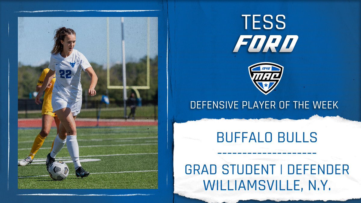 BACK-TO-BACK 🤘

Buffalo’s <a href="/tessfordf9/">Tess Ford</a> picked up her second weekly honor in as many weeks after anchoring the UB back line to their third shutout victory, while also netting the GW goal vs. Colgate!

<a href="/UBWomensSoccer/">Buffalo Women's Soccer</a> | #MACtion