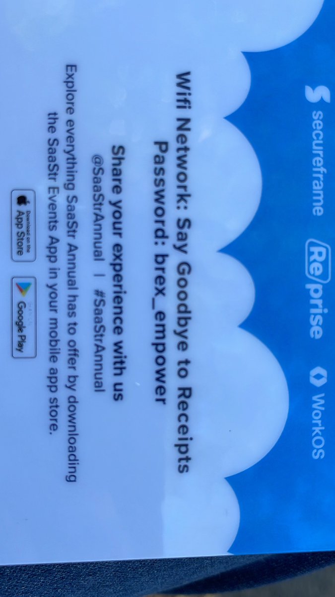 kamilrextin's tweet image. @brexHQ sponsoring the wifi @SaaStrAnnual is a boss move.