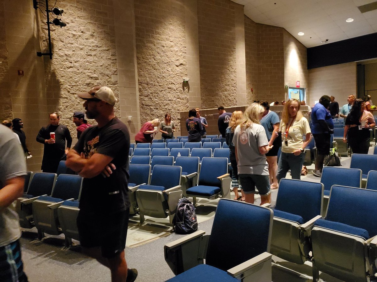 Staff scavenger hunt this morning in Wildcat Country. Finding all the watermelony things hidden in the auditorium. This is how we take a break and work together 🧡 💙 #plantingtheseedsofsuccess @DelmarSuper