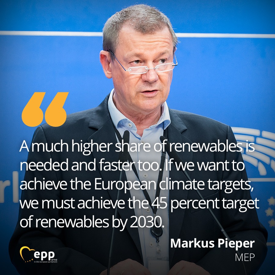 EPP Group (@eppgroup) on Twitter photo The report on #RenewableEnergyDirective has just been adopted by the <a href="/Europarl_EN/">European Parliament</a>!
Today is a good day for EU's energy transition, says <a href="/markuspieperMEP/">Markus Pieper</a>.
We need more #renewables to achieve:
🔵climate neutrality by 2050
🔵energy independence
epp.group/rlrqar #REPowerEU The report on #RenewableEnergyDirective has just been adopted by the <a href="/Europarl_EN/">European Parliament</a>!
Today is a good day for EU's energy transition, says <a href="/markuspieperMEP/">Markus Pieper</a>.
We need more #renewables to achieve:
🔵climate neutrality by 2050
🔵energy independence
epp.group/rlrqar #REPowerEU