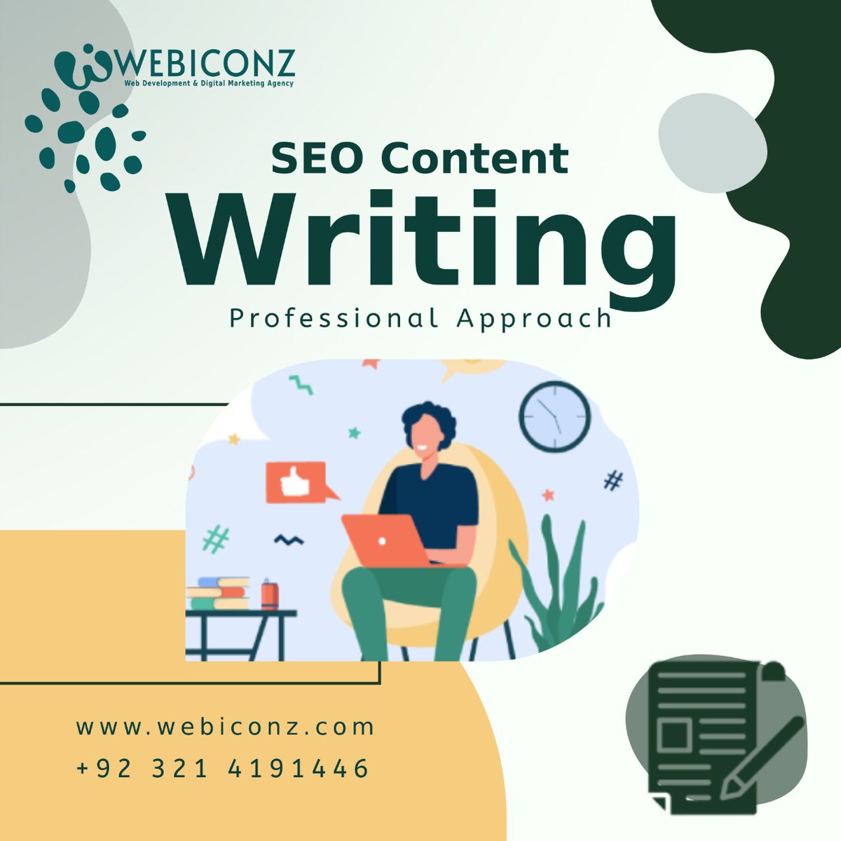 webiconzz's tweet photo. When are you searching for SEO content writing services near me?
Then Webiconz Technologies near you.
🌐 https://t.co/eeTWCw4XE9
#webiconz #webiconztechnologies #contentwriting #contentmarketing #contentwriter #digitalmarketing #contentcreator #copywriting #seo #contentcreation https://t.co/i8u7RwYHD7