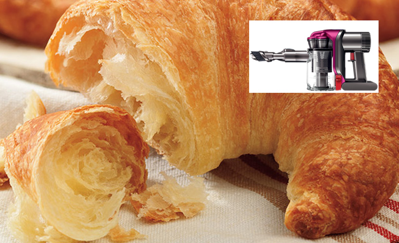 Reductress's tweet photo. Dyson Releases Tiny Vacuum Just for Eating Croissants: https://t.co/doIgCkNGu7 https://t.co/CuohcKbGDu